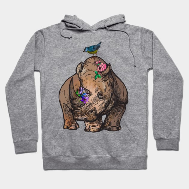 Cute rhino Hoodie by LittleAna